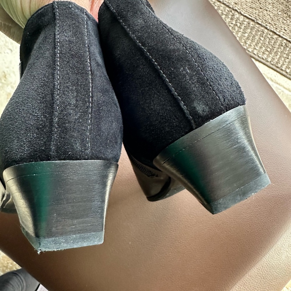 AQUAITALIA Black Leather/suede ankle booties US8 - Picture 4 of 7